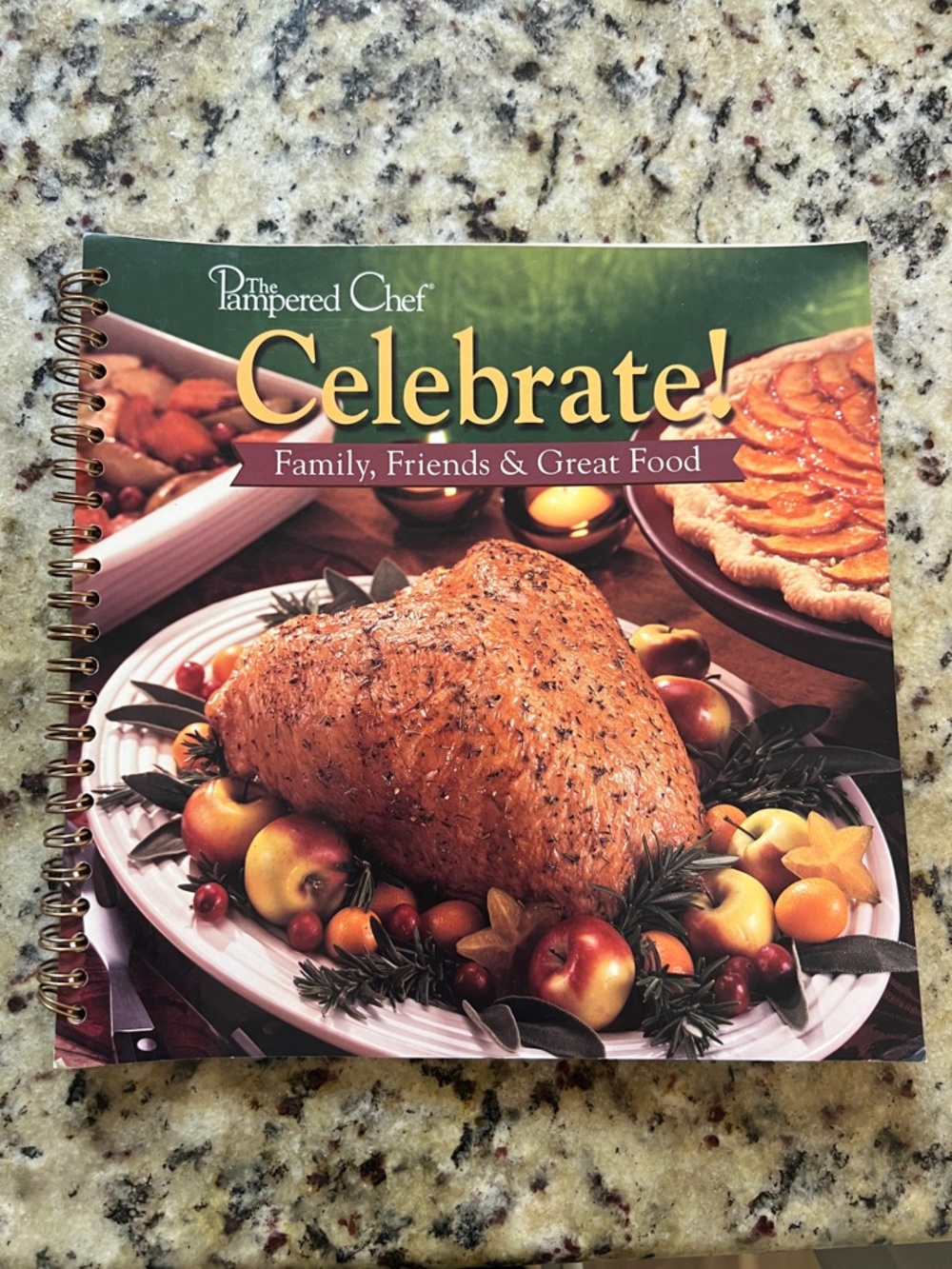 The Pampered Chef Celebrate! Cookbook - Green Cover with Food Photography